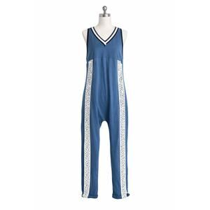 Free People Movement Day Trip Onesie Skyline Blue & White Lace Small